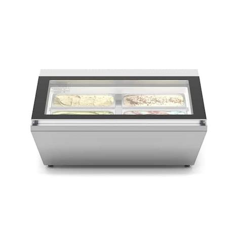 ice cream box stainless steel top glass door|31 in. Countertop Ice Cream Display case with 4 Pans .